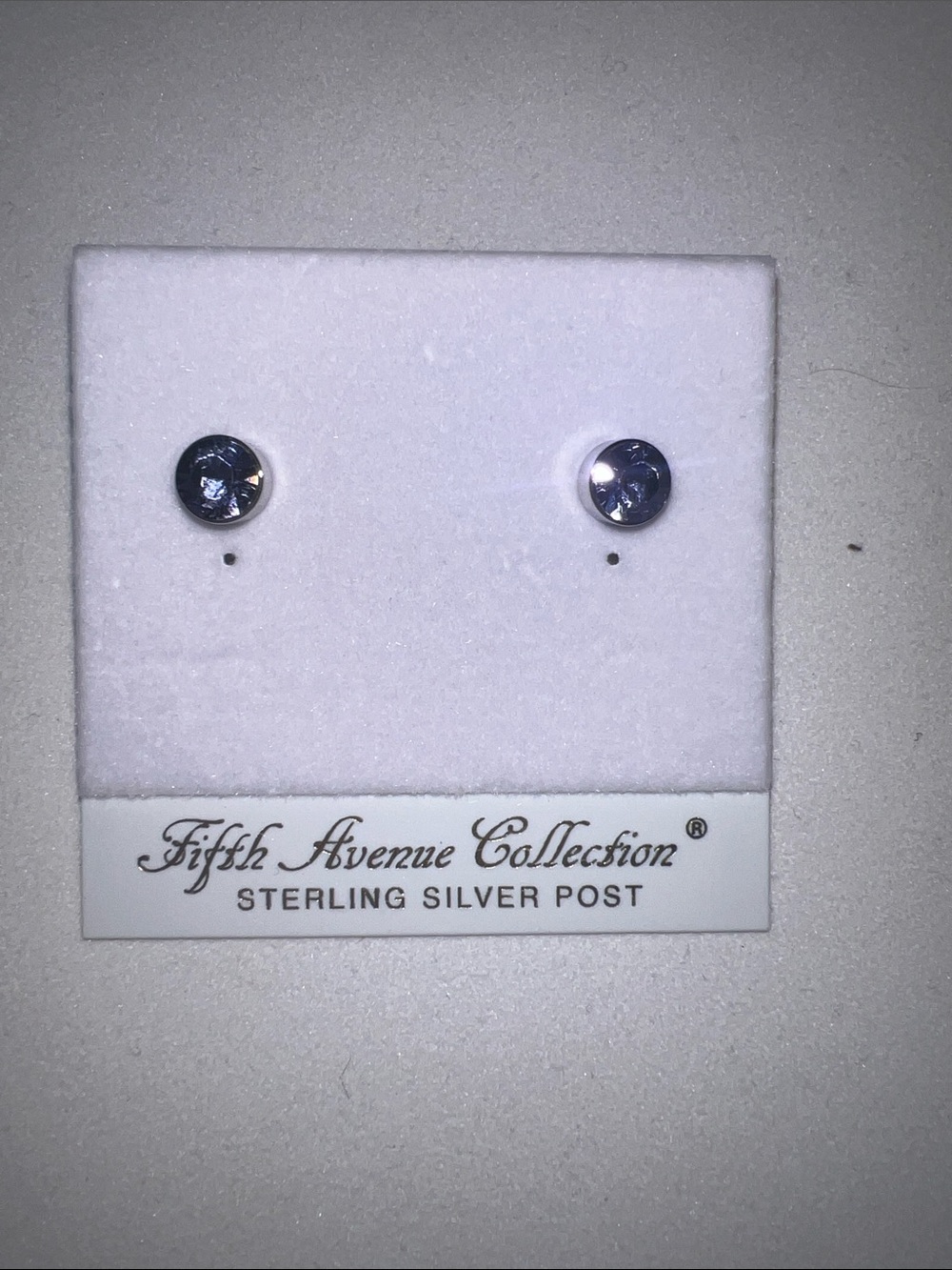 Fifth Avenue Collection Silver Purple Swarovski Crystal Stud Earrings